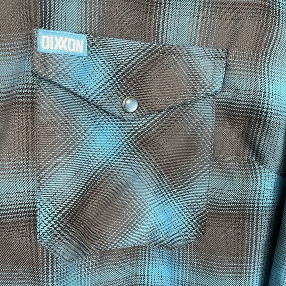 Dixxon Pacifica Flannel Shirt Women's 2XL XXL Blue Plaid Pearl Snap Western NWOT - Picture 6 of 13